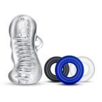 Quickie Kit Jerk Off Stroker with Donut Rings – Clear - Image 5