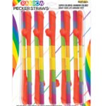 Rainbow Pecker Straws - 10 Pack