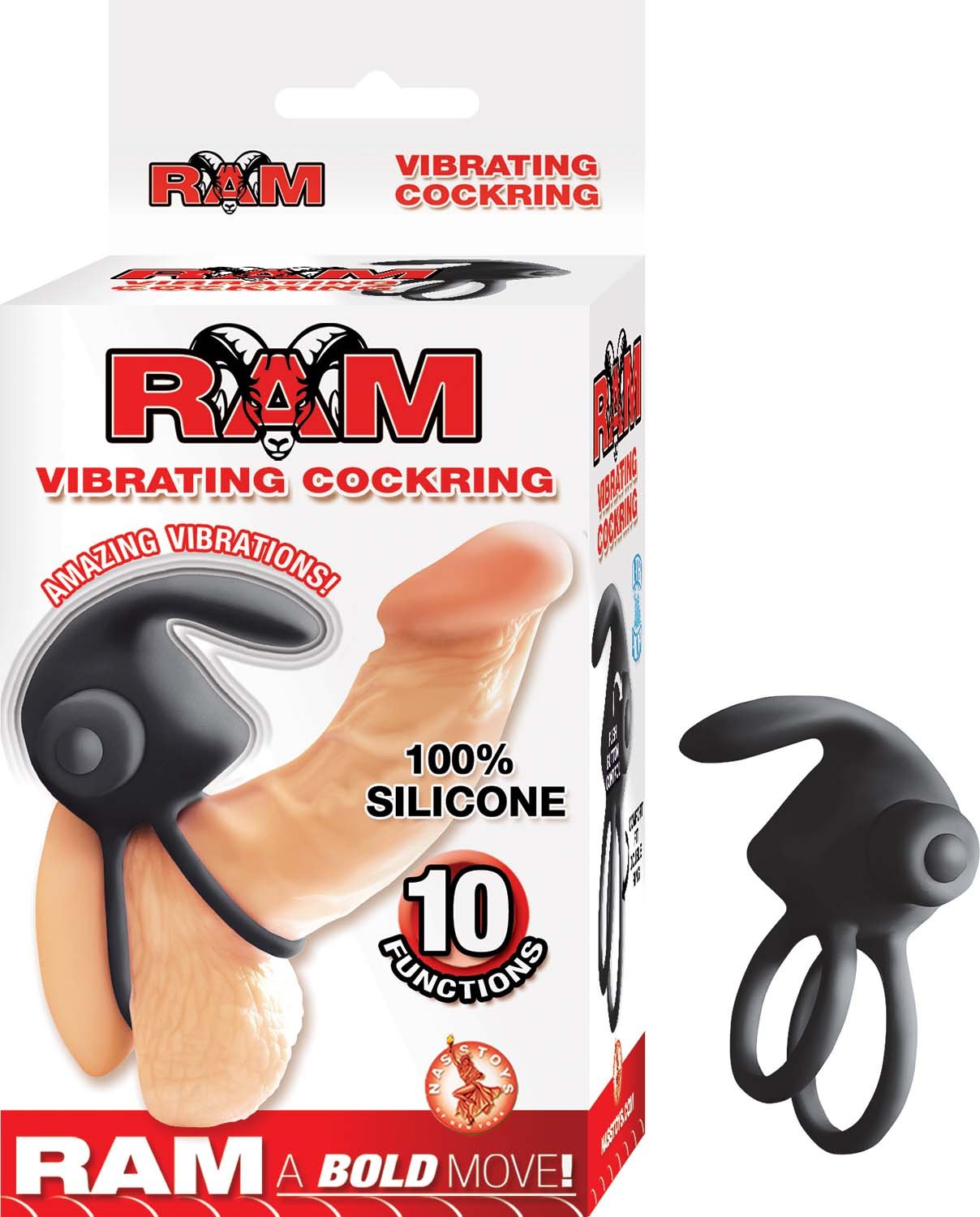 ram-vibrating-cockring-black Ram Vibrating Cockring - Black - Image 1