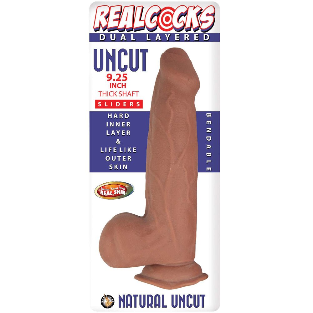 realcocks-dual-layered-uncut-slider-thick-shaft-925-in-brown Realcocks Dual Layered Uncut Slider Thick Shaft 9.25 in. Brown - Image 1