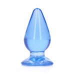 RealRock Crystal Clear 4.5 in. Anal Plug Blue - Image 2