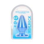 RealRock Crystal Clear 4.5 in. Anal Plug Blue