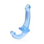 RealRock Crystal Clear 6 in. Strapless Strap-On Dildo Blue - Image 3