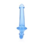 RealRock Crystal Clear 6 in. Strapless Strap-On Dildo Blue - Image 4