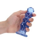 RealRock Crystal Clear Curvy 5.5 in. Dildo/Plug Blue - Image 4