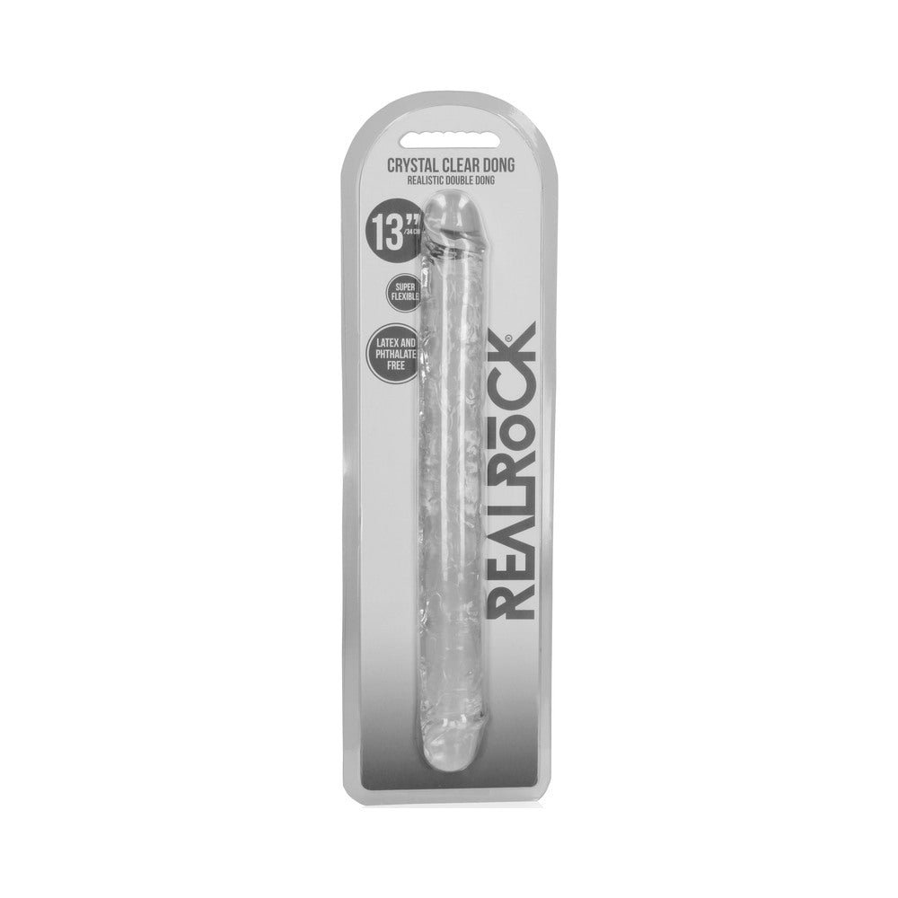realrock-crystal-clear-double-dong-13-in-dual-ended-dildo-clear RealRock Crystal Clear Double Dong 13 in. Dual-Ended Dildo Clear - Image 1
