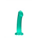 RealRock Crystal Clear Non-Realistic 7 in. Dildo With Suction Cup Turquoise - Image 2