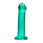 RealRock Crystal Clear Non-Realistic 7 in. Dildo With Suction Cup Turquoise - Image 3