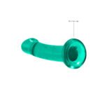RealRock Crystal Clear Non-Realistic 7 in. Dildo With Suction Cup Turquoise - Image 5
