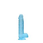 RealRock Crystal Clear Realistic Dildo with Balls and Suction Cup – Blue - Image 3