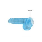 RealRock Crystal Clear Realistic Dildo with Balls and Suction Cup – Blue - Image 4