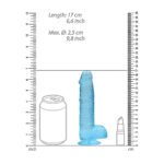 RealRock Crystal Clear Realistic Dildo with Balls and Suction Cup – Blue - Image 7
