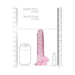 RealRock Crystal Clear Realistic 7 in. Dildo with Balls and Suction Cup – Pink - Image 7