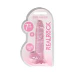RealRock Crystal Clear Realistic 7 in. Dildo with Balls and Suction Cup – Pink - Image 8