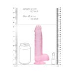 RealRock Crystal Clear Realistic 8 in. Dildo with Balls and Suction Cup – Pink - Image 7