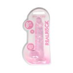 RealRock Crystal Clear Realistic 8 in. Dildo with Balls and Suction Cup – Pink - Image 8