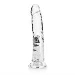 RealRock Crystal Clear Slim 9 in. Dildo Clear - Image 2