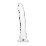RealRock Crystal Clear Slim 9 in. Dildo Clear - Image 4