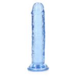 RealRock Crystal Clear Straight 6 in. Dildo Without Balls Blue - Image 3