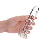 RealRock Crystal Clear Straight 6 in. Dildo Without Balls Clear - Image 6