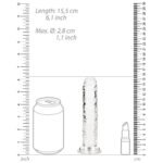 RealRock Crystal Clear Straight 6 in. Dildo Without Balls Clear - Image 7