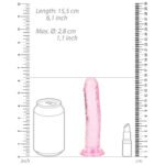 RealRock Crystal Clear Straight 6 in. Dildo Without Balls Pink - Image 7