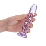 RealRock Crystal Clear Straight 6 in. Dildo – Light Purple - Image 6