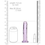 RealRock Crystal Clear Straight 6 in. Dildo – Light Purple - Image 7