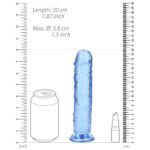 RealRock Crystal Clear Straight 7 in. Dildo Without Balls Blue - Image 7