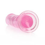 RealRock Crystal Clear Straight 7 in. Dildo Without Balls Pink - Image 5