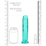 RealRock Crystal Clear Straight 7 in. Dildo Without Balls Turquoise - Image 7