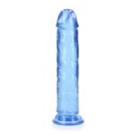 RealRock Crystal Clear Straight 8 in. Dildo Without Balls Blue - Image 2