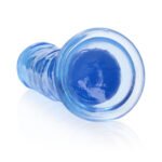 RealRock Crystal Clear Straight 8 in. Dildo Without Balls Blue - Image 5