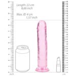 RealRock Crystal Clear Straight 8 in. Dildo Without Balls Pink - Image 7