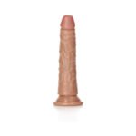RealRock Realistic 6 in. Slim Dildo With Suction Cup Tan - Image 4