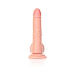 RealRock Realistic 7 in. Curved Dildo With Balls and Suction Cup Beige - Image 4