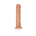 RealRock Realistic 7 in. Curved Dildo With Suction Cup Tan - Image 4