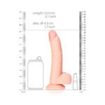 RealRock Realistic 8 in. Curved Dildo With Balls and Suction Cup Beige - Image 6