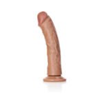 RealRock Realistic 8 in. Curved Dildo With Suction Cup Tan - Image 2