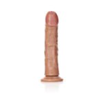 RealRock Realistic 8 in. Curved Dildo With Suction Cup Tan - Image 4