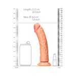 RealRock Realistic 8 in. Curved Dildo With Suction Cup Tan - Image 6