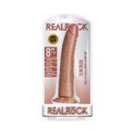RealRock Realistic 8 in. Slim Dildo With Suction Cup Tan