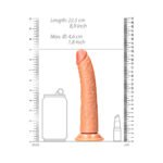 RealRock Realistic 8 in. Slim Dildo With Suction Cup Tan - Image 6
