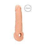 RealRock Realistic 9 in. Penis Sleeve Extender Sling Beige - Image 7