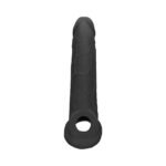 RealRock Realistic 9 in. Penis Sleeve Extender Sling Black - Image 4