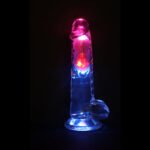 RealRock Wireless Rechargeable Remote Control LED Vibrating 8 in. Dildo with Balls Clear - Image 7