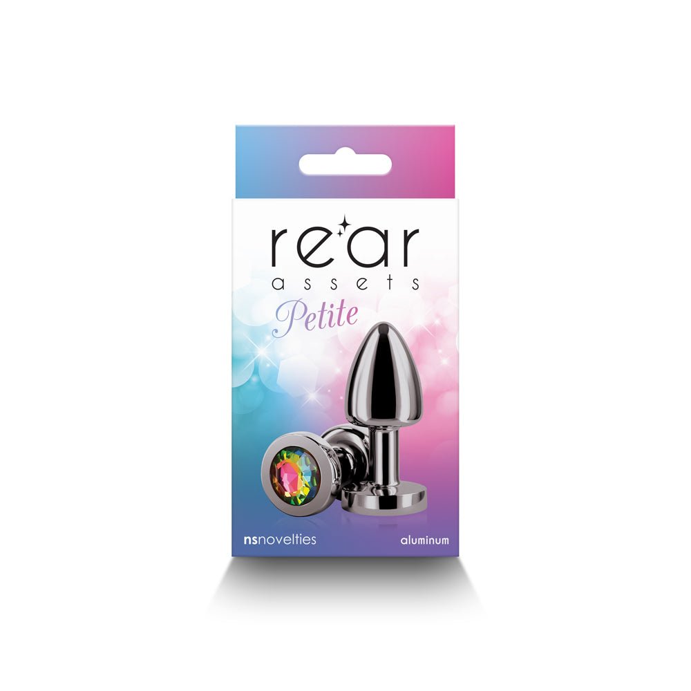 rear-assets-petite-metal-anal-plug-gunmetalrainbow Rear Assets Petite Metal Anal Plug Gunmetal/Rainbow - Image 1
