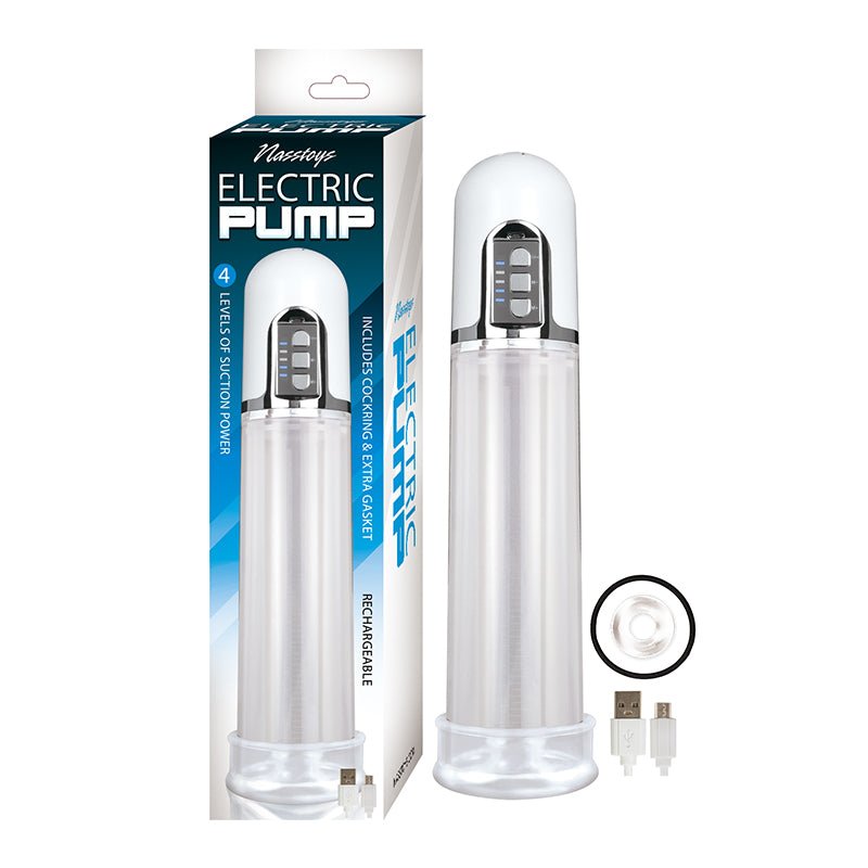 rechargeable-clear-electric-pump-with-c-ring-and-extra-gasket Rechargeable Clear Electric Pump With C ring and Extra Gasket - Image 1