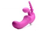 Regal Rider Vibrating Strapless Strap- on Triple G Dildo - Pink - Image 2
