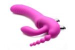 Regal Rider Vibrating Strapless Strap- on Triple G Dildo - Pink - Image 3